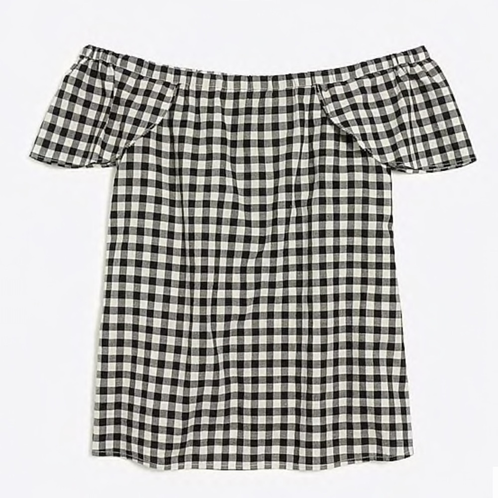 ▪️J CREW FACTORY GINGHAM OFF THE SHOULDER TOP▪️